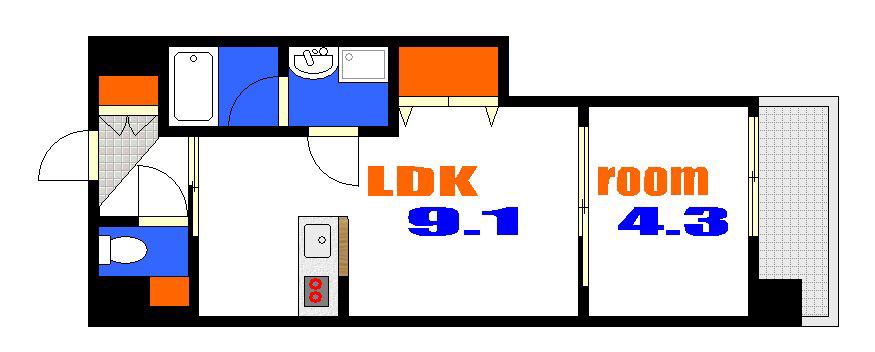 フェリーチェニシカワ(1LDK/3階)の間取り写真