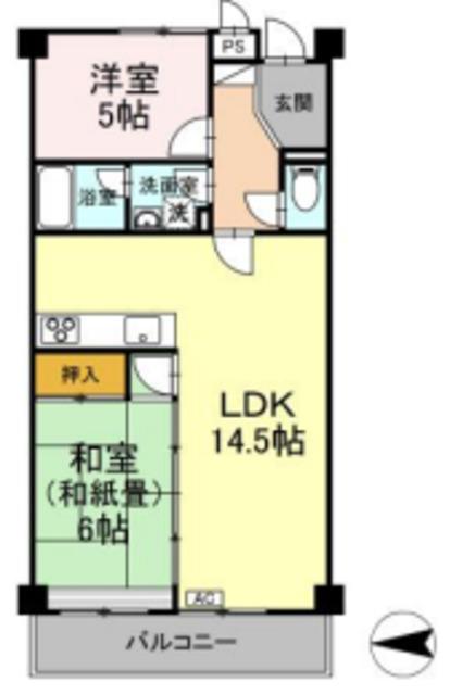 リヴィエール・レジョン(2LDK/5階)の間取り写真