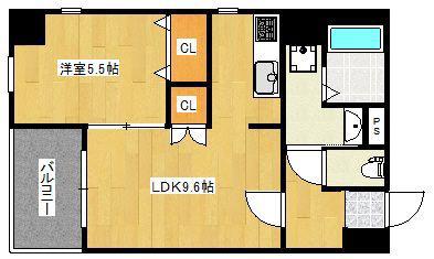 J-PLACE東町(1LDK/2階)の間取り写真