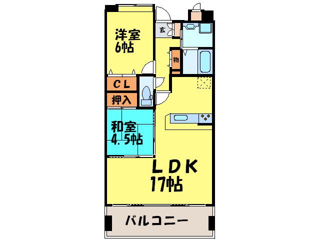 オーパス・ワン(2LDK/7階)の間取り写真
