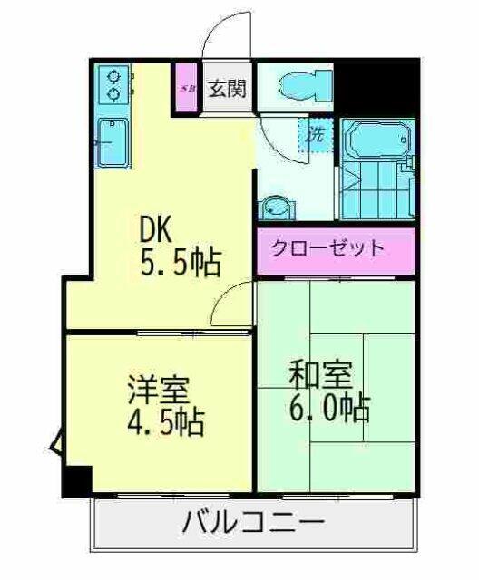 アーヴァンハイム(2DK/2階)の間取り写真
