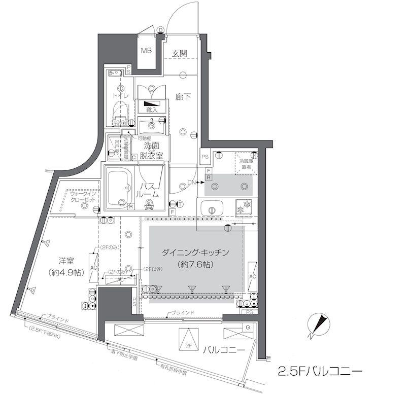 ZOOM渋谷神山町(1DK/4階)の間取り写真