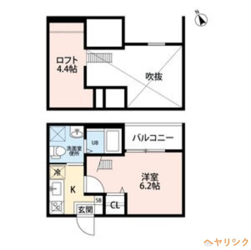 ヴァンクール中小田井(1K/1階)の間取り写真