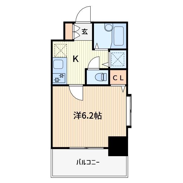 アクシーズタワー川口幸町II(1K/3階)の間取り写真