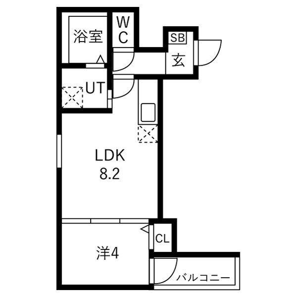 マナリオ(1LDK/1階)の間取り写真