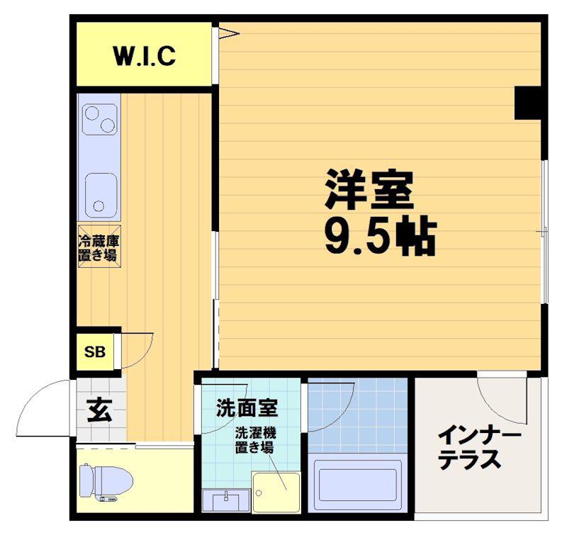 KKハウスII(1K/2階)の間取り写真