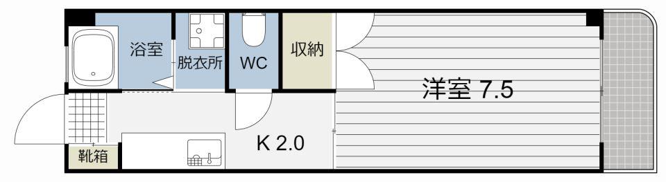 森マンション(1K/4階)の間取り写真