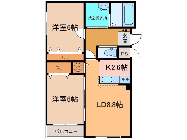 アビタボナール(2LDK/5階)の間取り写真