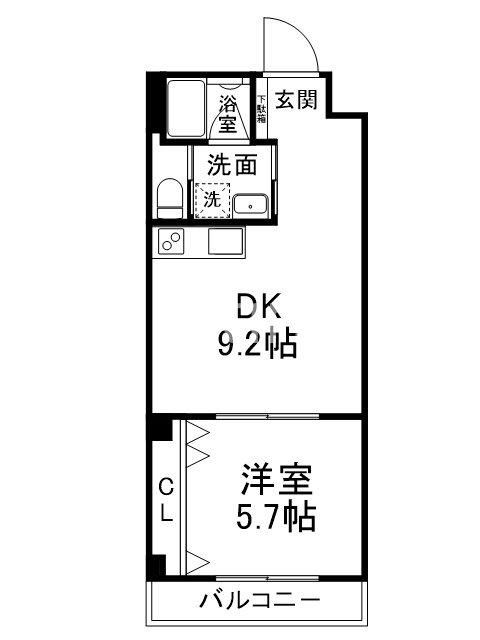 ソフィア墨染駅前(1DK/4階)の間取り写真