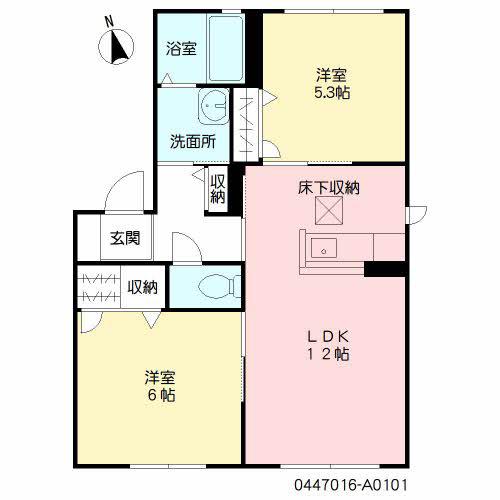ヴィラ 壱番館(2LDK/1階)の間取り写真