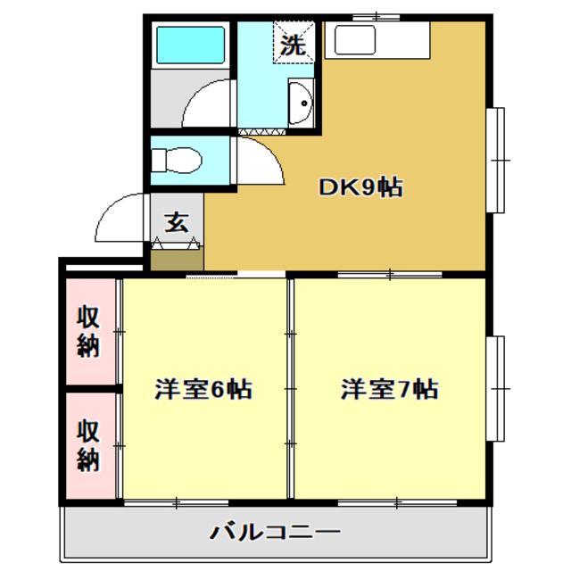 GRAND TAGE 土居町(2DK/1階)の間取り写真