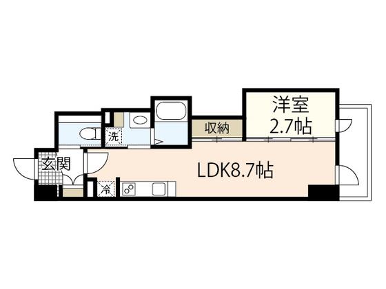 月光舟入川口町(1LDK/3階)の間取り写真