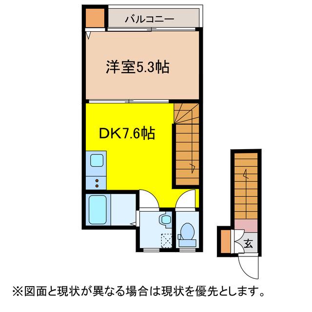 CLIVIA福田(1DK/2階)の間取り写真