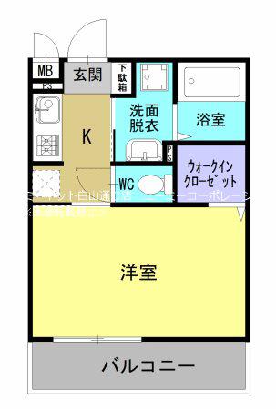 SUPERIORE(1K/4階)の間取り写真