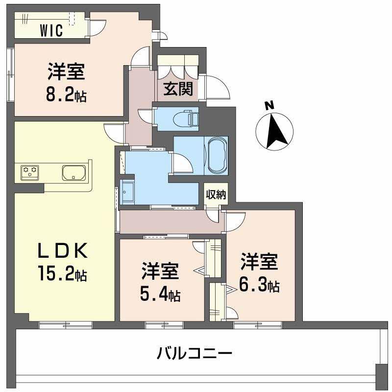 シャーメゾン深翠の杜(3LDK/2階)の間取り写真