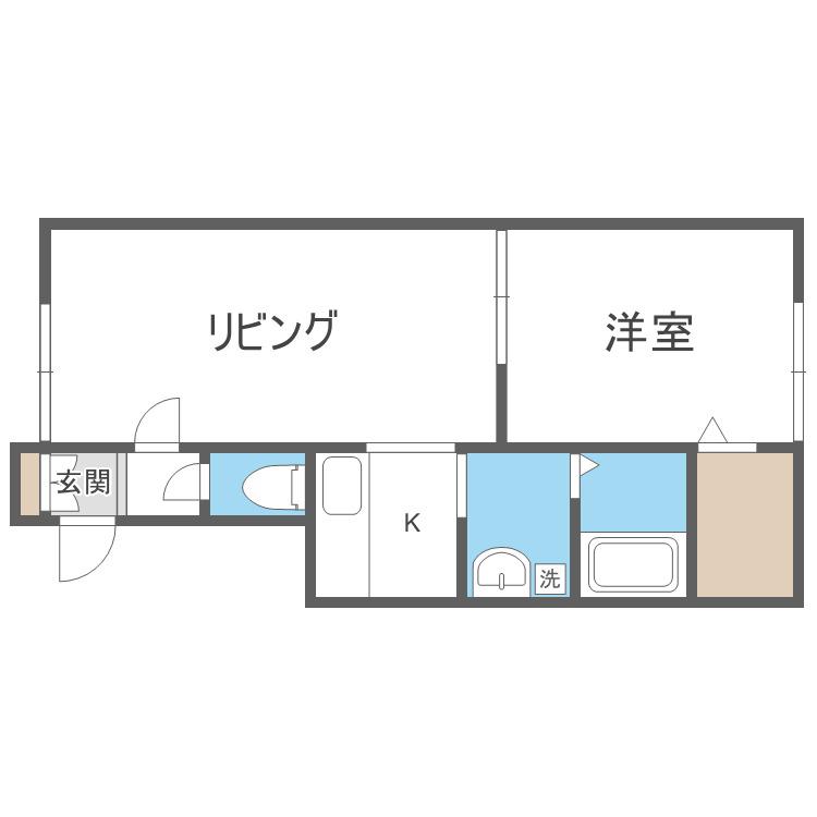 セレッソ西町南(1LDK/2階)の間取り写真