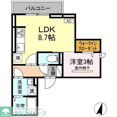 D PAINA弘明寺II(1LDK/2階)の間取り写真