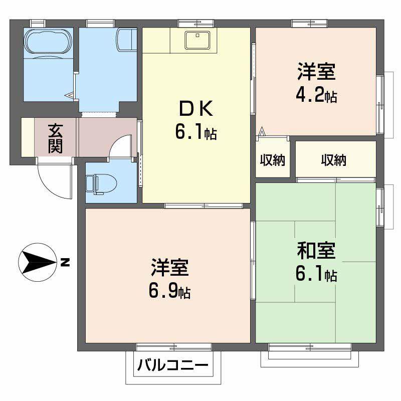 マスマスマンション(3DK/1階)の間取り写真