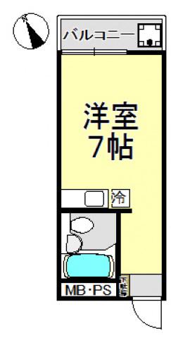 セザール馬込(ワンルーム/3階)の間取り写真