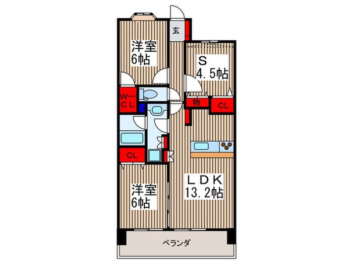 日神パレステージ大宮中央(2SLDK/9階)の間取り写真
