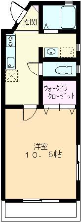 プレジデントII(1K/2階)の間取り写真