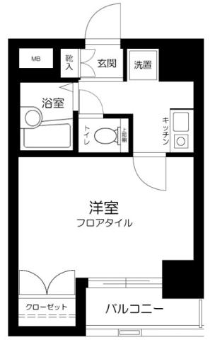 エスコート大森(1K/2階)の間取り写真