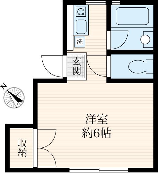 コーポ市川(ワンルーム/1階)の間取り写真