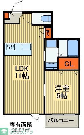 ロオジエ(1LDK/3階)の間取り写真
