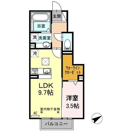 コンフィアンサ(1LDK/1階)の間取り写真