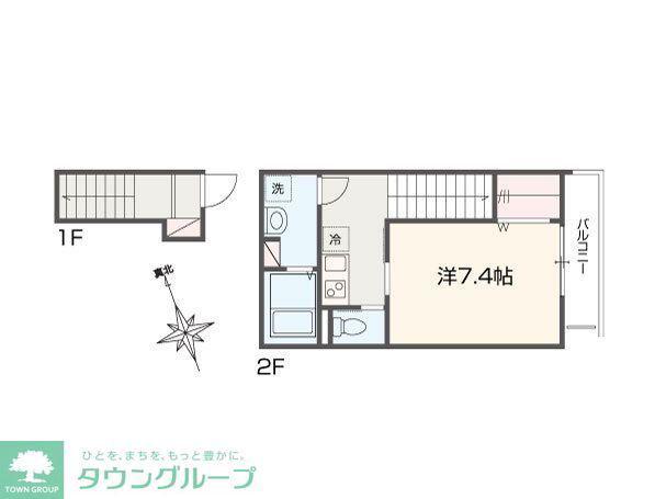 メルラス和泉多摩川(1K/2階)の間取り写真
