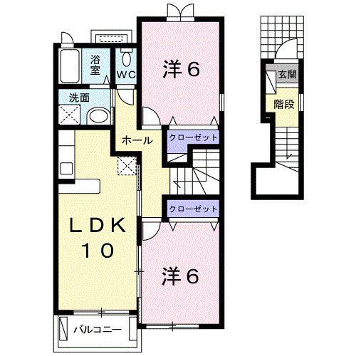 M CASA(2LDK/2階)の間取り写真