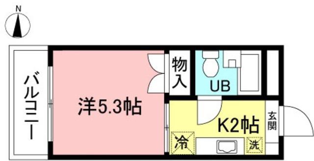 ニューハイム井上(1K/4階)の間取り写真