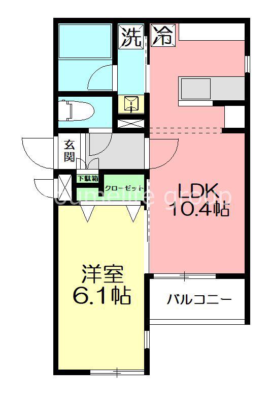 AZUL GRAND(1LDK/4階)の間取り写真