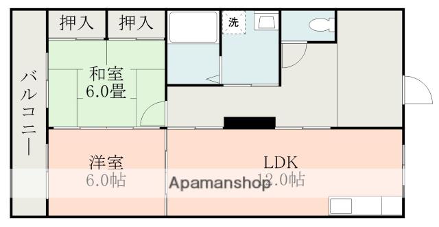 サニーパレスウエノ(2LDK/2階)の間取り写真