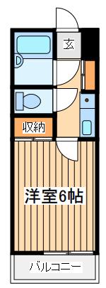 ケーエスハイツ(1K/2階)の間取り写真
