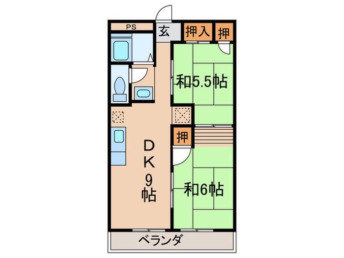 マンション幸 C棟(2DK/3階)の間取り写真