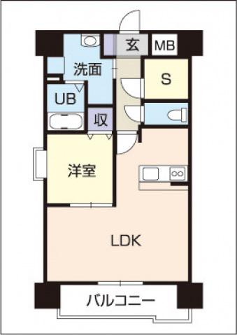 モンテルーチェ千舟町(1SLDK/4階)の間取り写真