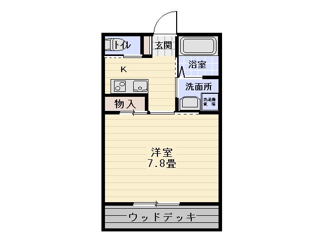 サンシティ腰越(1K/1階)の間取り写真