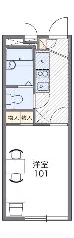 レオパレスグレール取手新町(1K/1階)の間取り写真