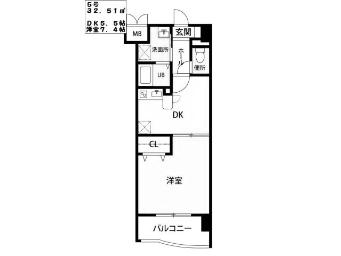 ベイプレイス小倉(1DK/10階)の間取り写真