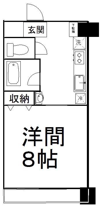 プランドビル本町(1K/8階)の間取り写真