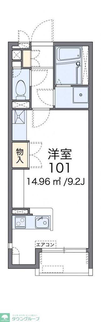 秩父鉄道 東行田駅 徒歩10分 2階建 築13年(ワンルーム/2階)の間取り写真