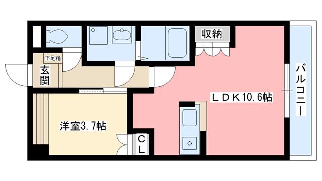 ルミナスハイムV(1LDK/1階)の間取り写真