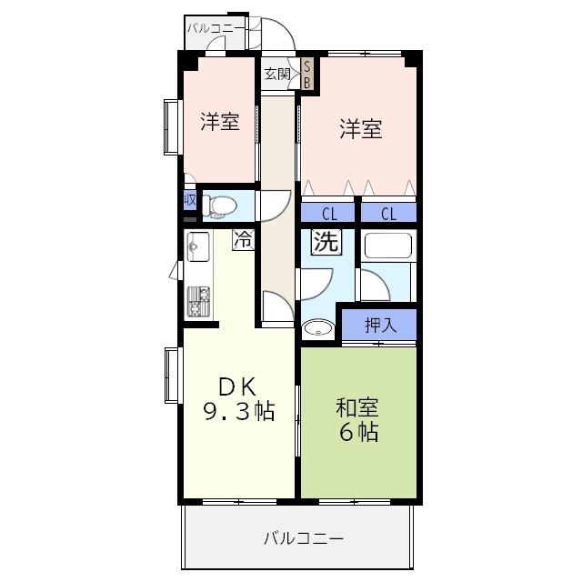 アムールふじみ野(3DK/4階)の間取り写真