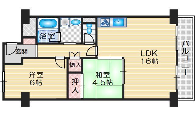 日商岩井第3緑地公園(2LDK/7階)の間取り写真