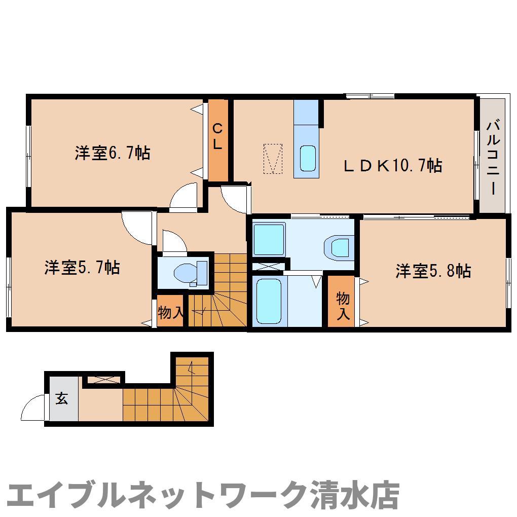 ロランジュ(3LDK/2階)の間取り写真