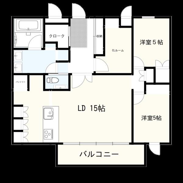 MOTHER1(2SLDK/2階)の間取り写真