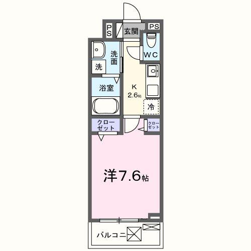 レッドパイン(1K/3階)の間取り写真
