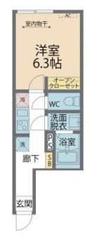 ポーラスター橋本(1K/2階)の間取り写真