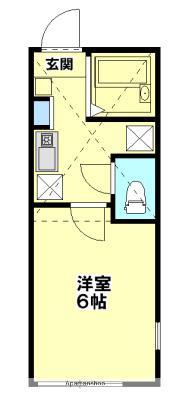 ドミール井土ヶ谷(1K/2階)の間取り写真